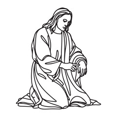 Man Kneeling Silhouette - Simple Kneeling Figure Digital Art - Kneeling Man Vector - Kneeling Man Doodle - Kneeling Illustration - Man Kneeling Line Art
