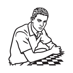 Man Kneeling Silhouette - Clean Digital Kneeling Line Art - Kneeling Man Vector - Kneeling Man Doodle - Kneeling Illustration - Man Kneeling Line Art
