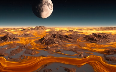 Moonscape of gold