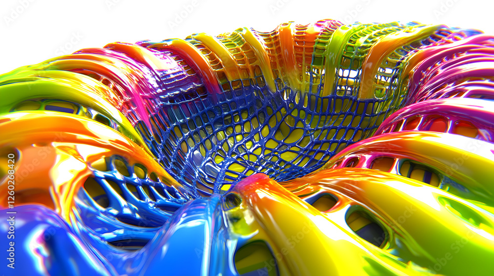 Aufkleber vibrant abstract art display digital creation colorful patterns 3d environment close-up view dynamic