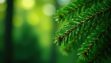 Deep green pine boughs, lush texture, natural light, image, texture, overlay