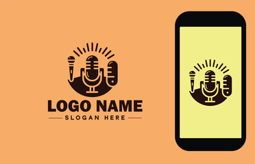 Voice Acting Studio icon Vocal Performance Studio Audio Dramatics Studio Sound Characterization Studio flat logo sign symbol editable vector