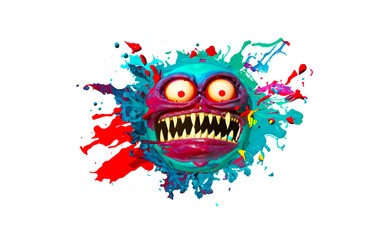 Monster splat cartoon