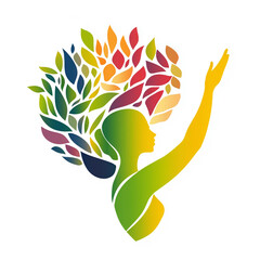 Elegant and modern logo with human and environment theme, depicting balance, harmony and growth. Also suitable for feminine and beauty themes as well as health and body care.