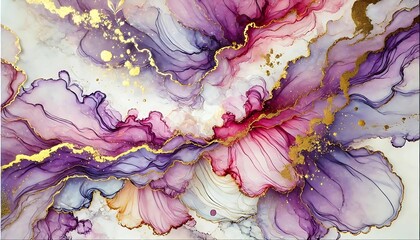 Vibrant alcohol ink background with fluid, abstract patterns in bright, vivid colors. The dynamic flow of ink creates organic shapes and smooth gradients, perfect for modern design projects.