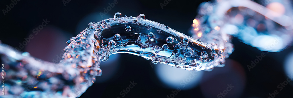 Poster digital rendering of water stream with bubbles