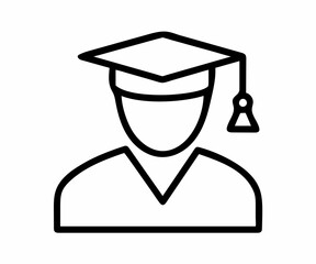 A simple graphic of a graduated student.