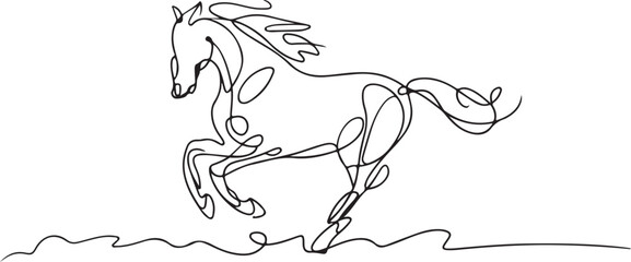 Flowing Freedom One-Line Horse in Motion