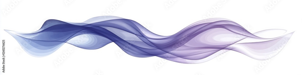 Wall mural flowing abstract blue smoke effect design on white background. realistic illustration. vector eps10.