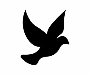 Simple Silhouette of a Flying Dove