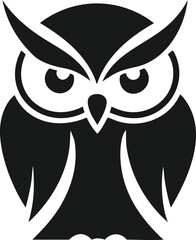 Simple black silhouette of an owl