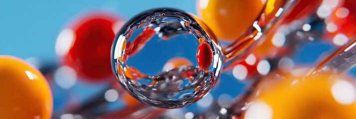 3D Render: Molecular Structure with Red and Orange Spheres