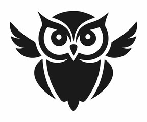Simple black silhouette of an owl