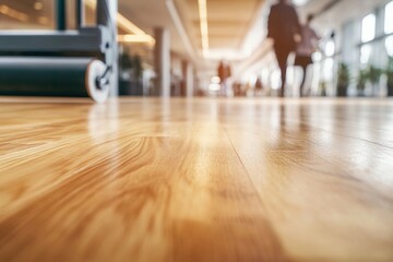 Modern Office Hardwood Floor Installation, Enhancing Workspace Aesthetics with Smooth Surface and Sleek Design, Improving Office Ambiance