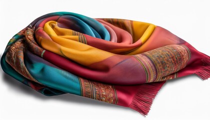 colorful scarf on white background