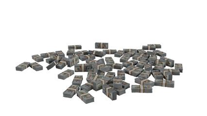 Hundred Dollar Bills isolated on white