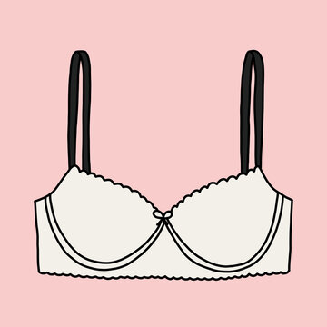White Bra on a Soft Pink Background