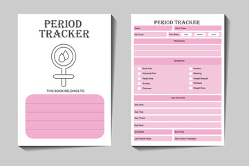 Naklejka premium Period Tracker Journal Template Design