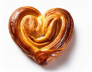 Fototapeta premium heart shaped pastry isolated on a white background