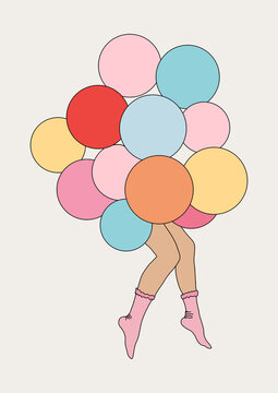 Fun and Colorful Party Balloons with Legs Underneath