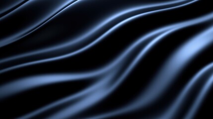 Fototapeta premium Black Satin Drape: A captivating abstract texture featuring the deep, rich hues of black satin, flowing in sensual waves and ripples, creating a sophisticated and alluring backdrop for your designs.
