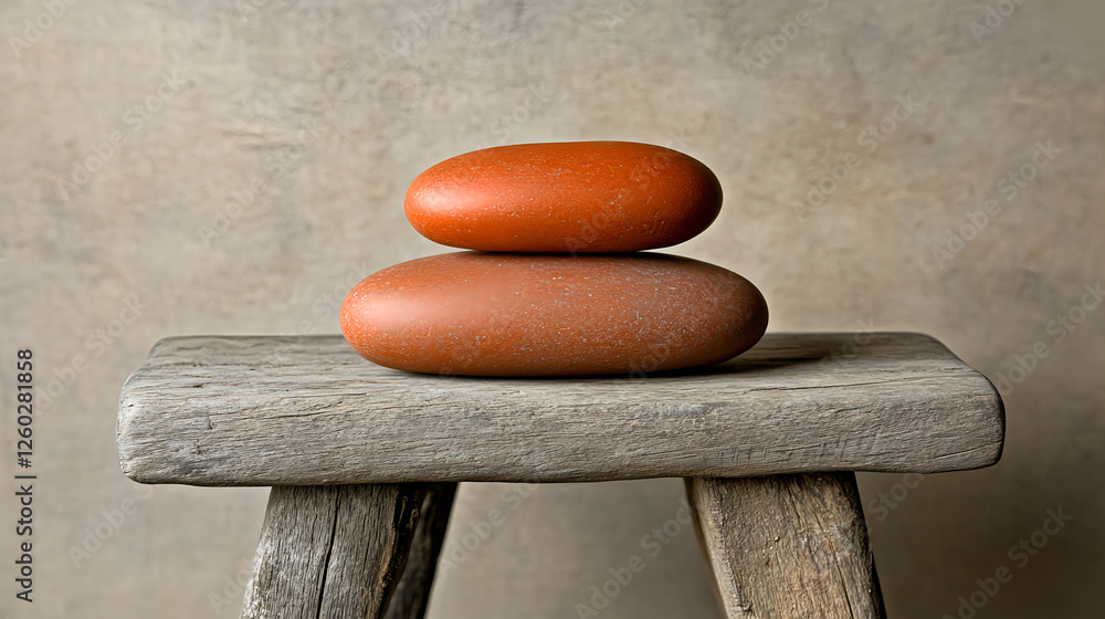 Poster balanced stone composition studio setting fine art photography minimalist background close-up view s