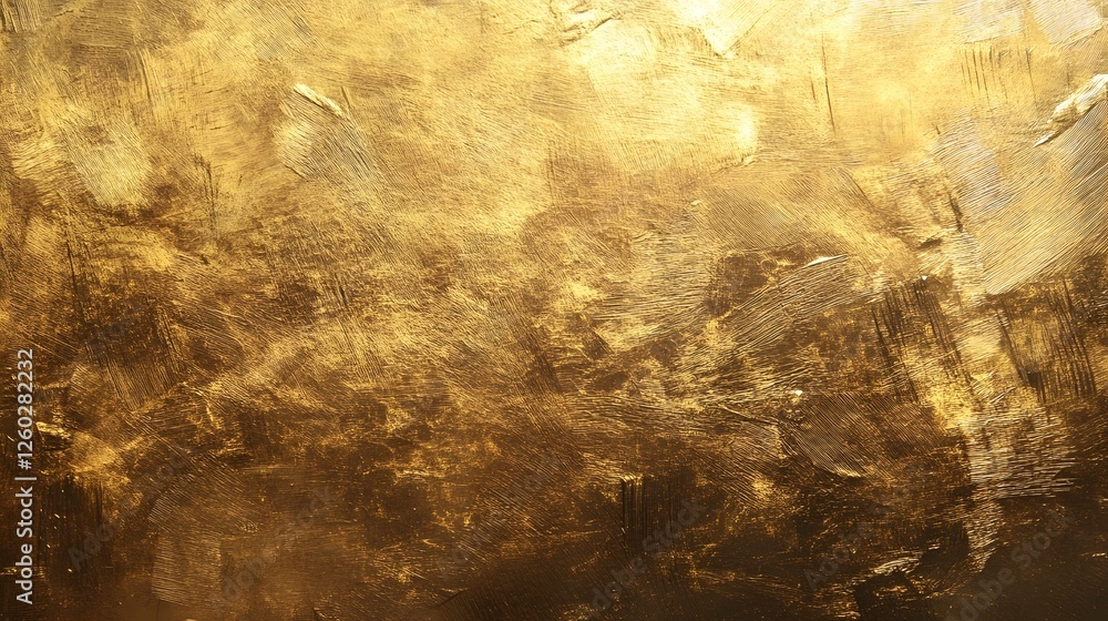 Aufkleber Elegant metallic textured grunge golden background with brush strokes and luxury vintage tones  Abstract modern minimalist design with granular granulated surface and shiny opulent glamorous effect
