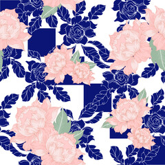 Beautiful seamless pattern with flower background 