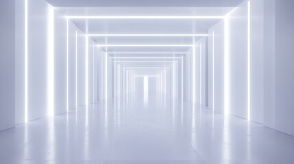 Fototapeta premium bright white futuristic corridor