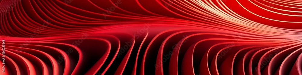 Poster abstract red wavy lines background. smooth modern design. dynamic spiral curves and gradient effect.
