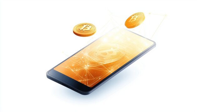 Cryptocurrency exchange event digital realm mobile technology virtual environment elevated perspective financial innovation