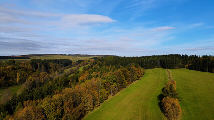field aerial view landscape countryside