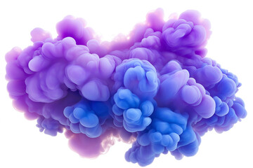 Obraz premium Surreal purple and blue smoke with cosmic textures isolated on transparent white background