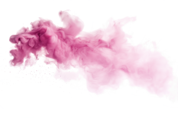 soft pink smoke clouds isolated on transparent white background