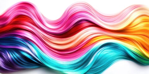 Obraz premium Long, colorful hair piece with a rainbow of colors