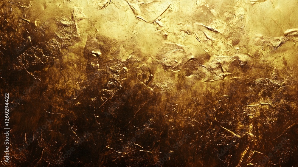Poster luxurious golden abstract metallic textured backdrop with elegant aged and cracked rustic surface fo