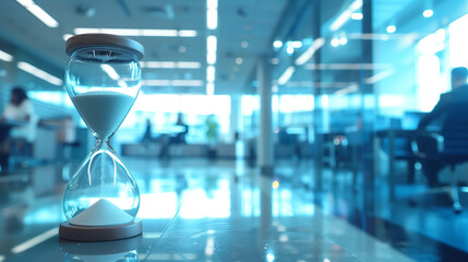 hourglass pressure and the passage of time in the modern office.