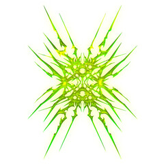 3D Green Toxic Y2k Cybersigil Design Elements