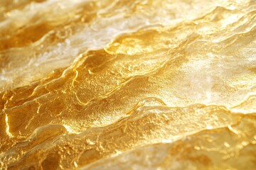 Obraz premium Liquid Gold: Abstract Waves of Golden Hues Flowing Seamlessly, Shimmering Texture Captures Light, Luxury Aesthetic Evokes Opulence