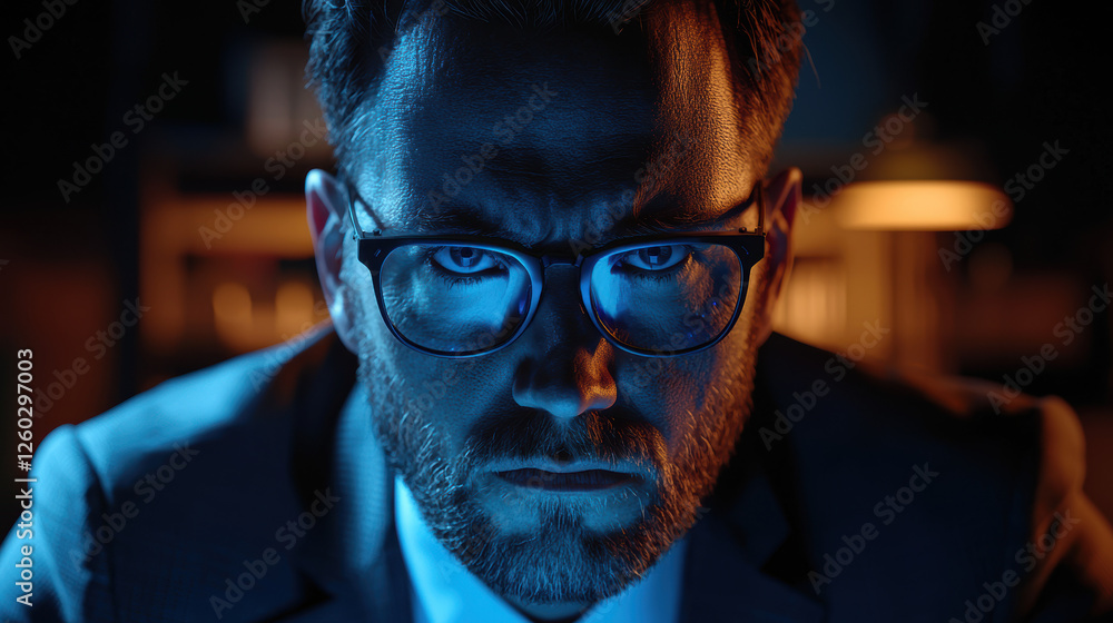 Aufkleber cybercriminal conducts high-stakes digital espionage using quantum processing in a dark hacking lair