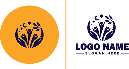 Volunteer Organization icon Nonprofit organization Charitable organization Community service group flat logo sign symbol editable vector