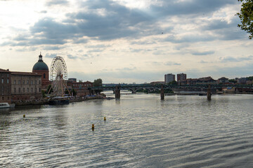 Obraz premium beautiful european city streets houses Toulouse France