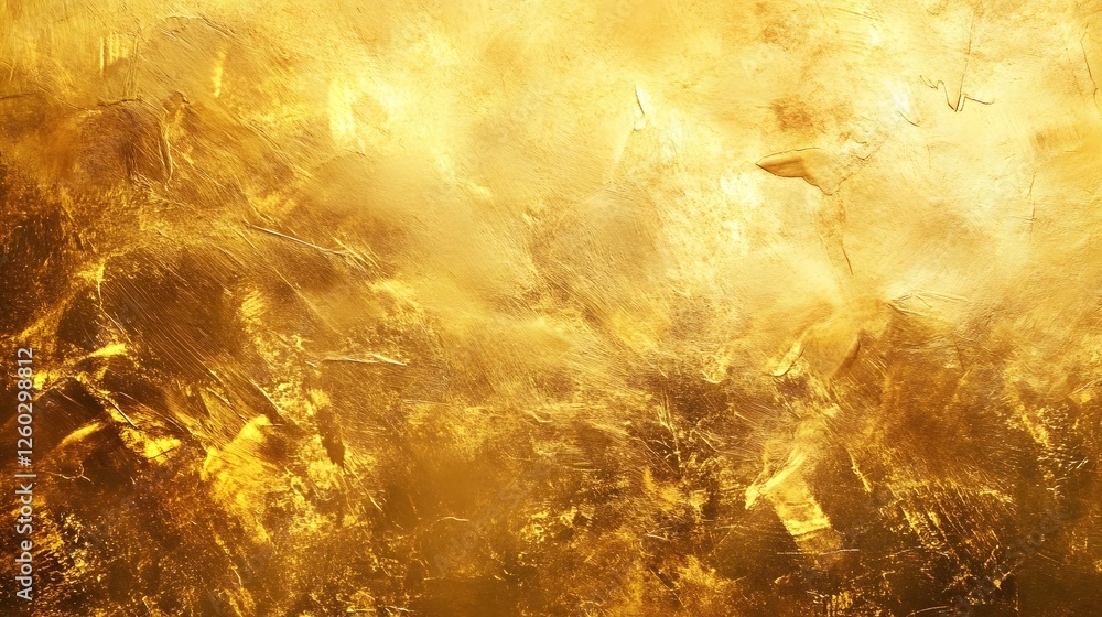 Poster Mesmerizing glowing golden abstract textural artwork evoking a cosmic transcendent and spiritual experience for the imagination  The shimmering
