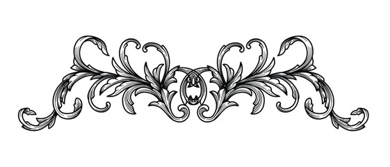 Classic arabesque border Frame engraving Ornament. Vintage Baroque Victorian border Wedding Decoration. Oriental Engraved decorative design. Black linear handdrawn filigree calligraphic vector design