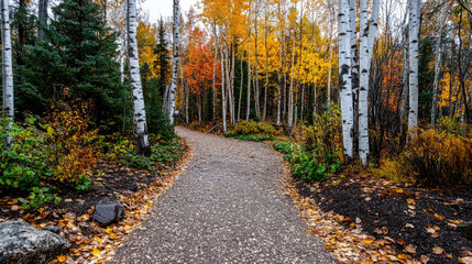 Fototapeta premium path in autumn forest