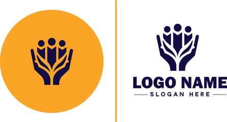 Volunteer Organization icon Nonprofit organization Charitable organization Community service group flat logo sign symbol editable vector