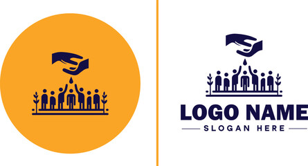 Volunteer Organization icon Nonprofit organization Charitable organization Community service group flat logo sign symbol editable vector