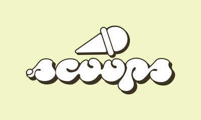 Scoops lettering suitable suitable for ice cream brand