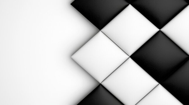  a black and white checkered pattern on a white background, creating a visually striking contrast between the two colors The pattern is composed of alternating blac