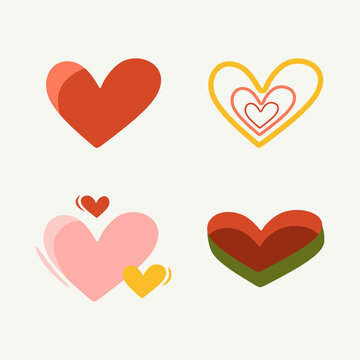 Hearts Shapes Objects Set